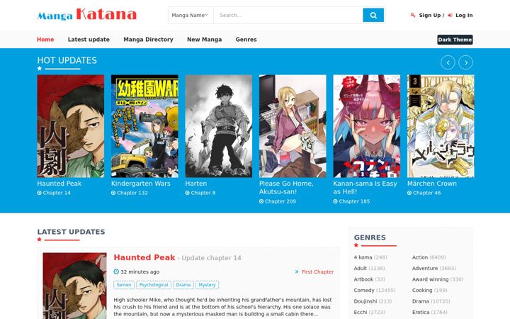 Screenshot di mangakatana.com