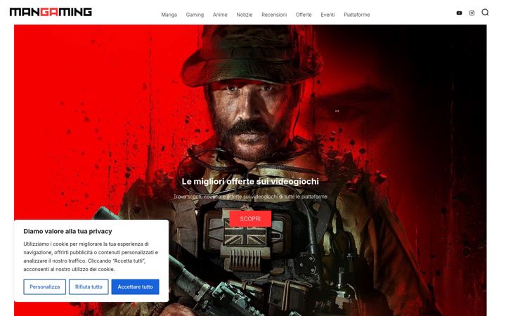 Screenshot of mangaming.it