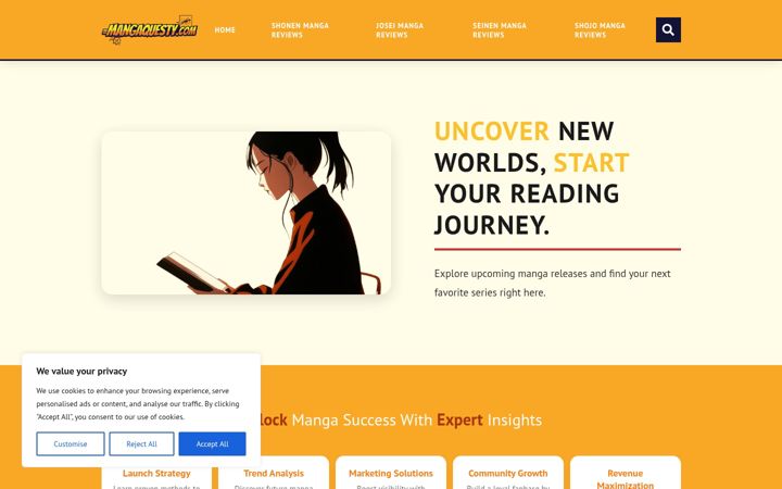 Screenshot of mangaquesty.com