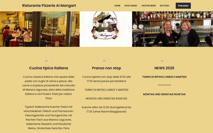 Captură de ecran a mangarttarvisio.it