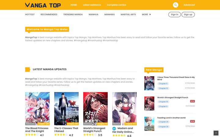 Screenshot of mangatop.org