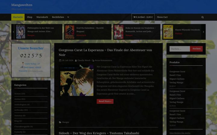 Screenshot of mangawelten.de