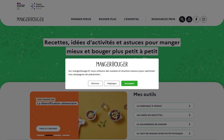 Screenshot of mangerbouger.fr