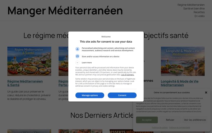 Screenshot of mangermediterraneen.com