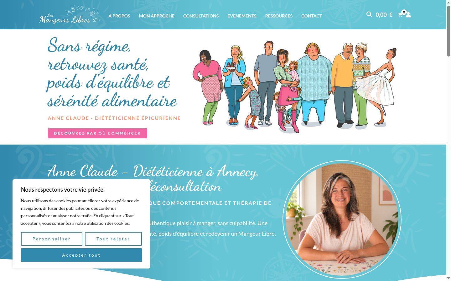 Screenshot del banner di consenso mostrato prima di qualsiasi interazione