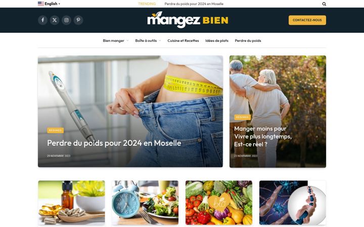 Screenshot of mangezbien.fr