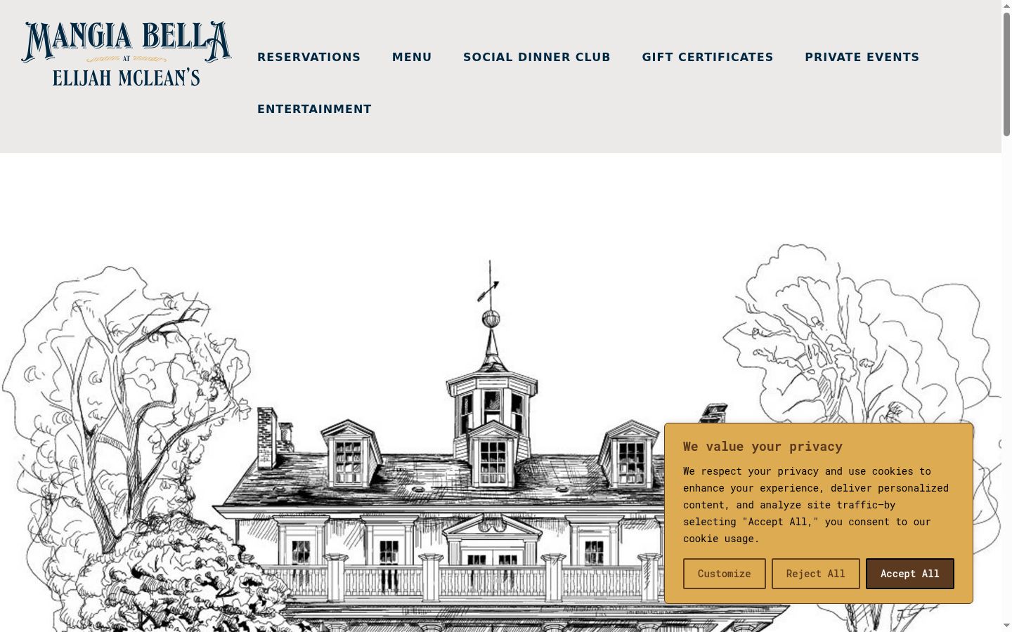 Screenshot del banner di consenso mostrato prima di qualsiasi interazione