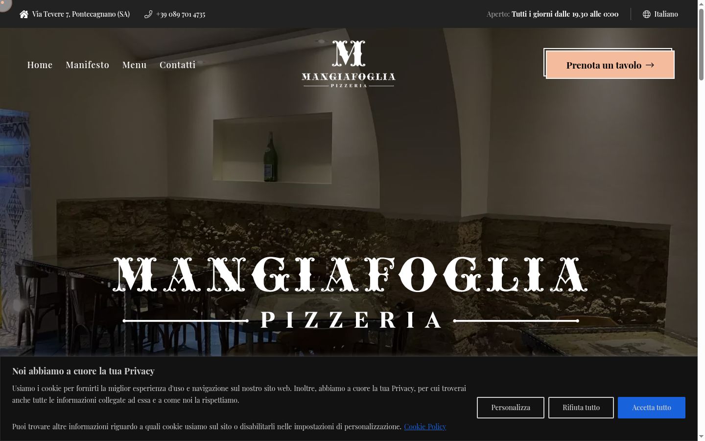 Screenshot of the consent banner shown before any interaction
