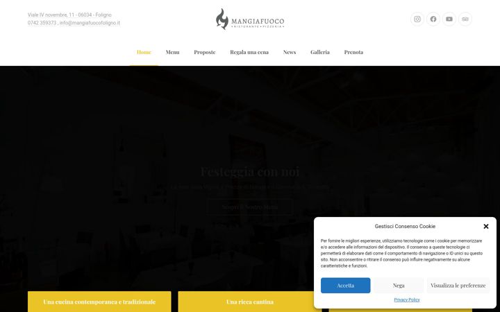 Screenshot of mangiafuocofoligno.it