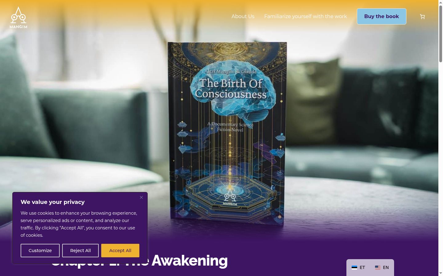 Képernyőkép a bármilyen interakció előtt megjelenő hozzájárulási bannerről