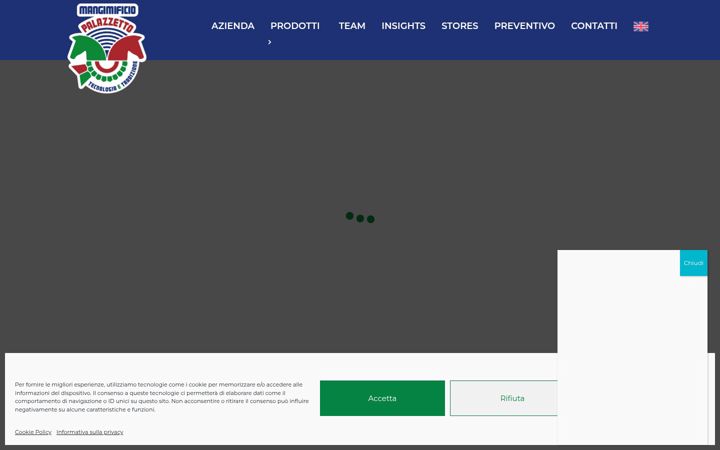 Screenshot of mangimificiopalazzetto.it