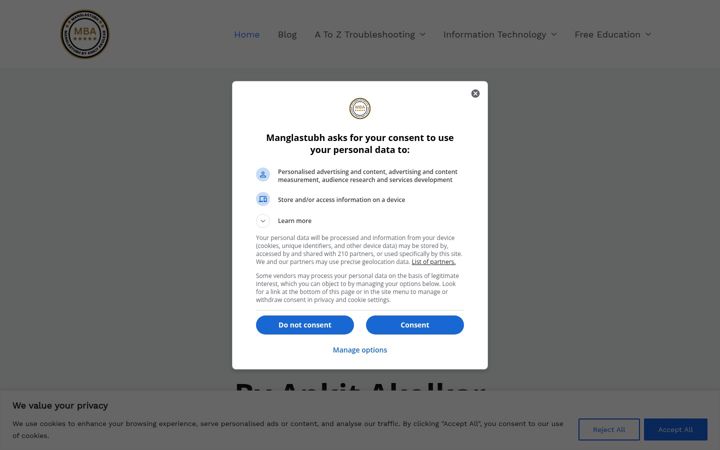 Screenshot of manglastubh.com