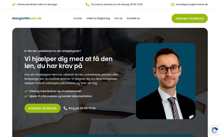 Screenshot of manglerminloen.dk