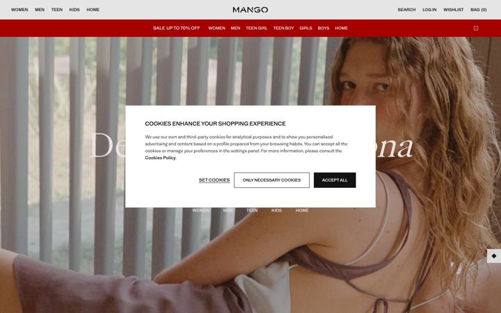 Zrzut ekranu mango.com