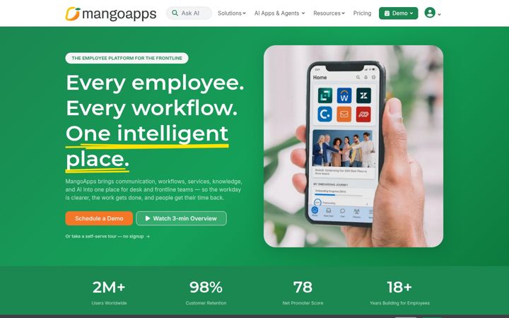 Screenshot of mangoapps.com