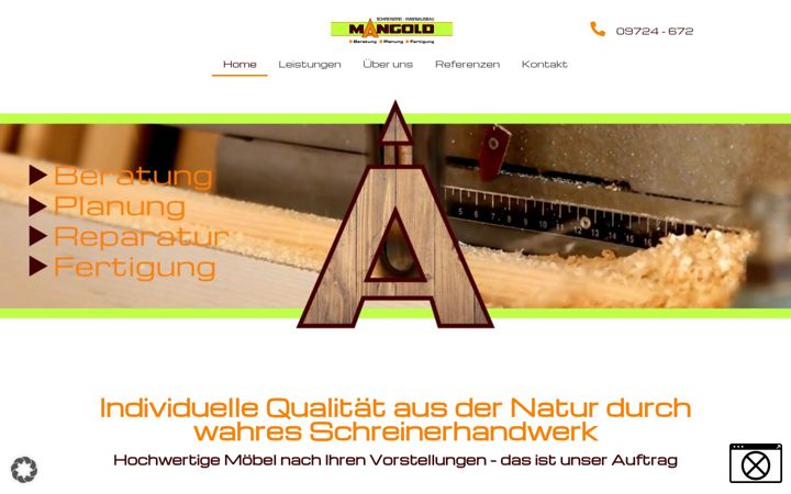 Screenshot of mangold-schreinerei.de