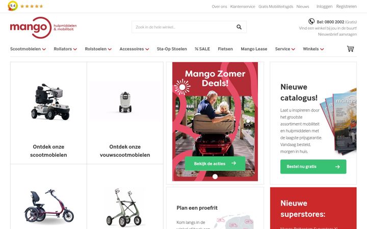 Screenshot of mangomobility.nl