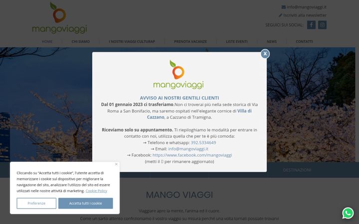 Screenshot of mangoviaggi.it