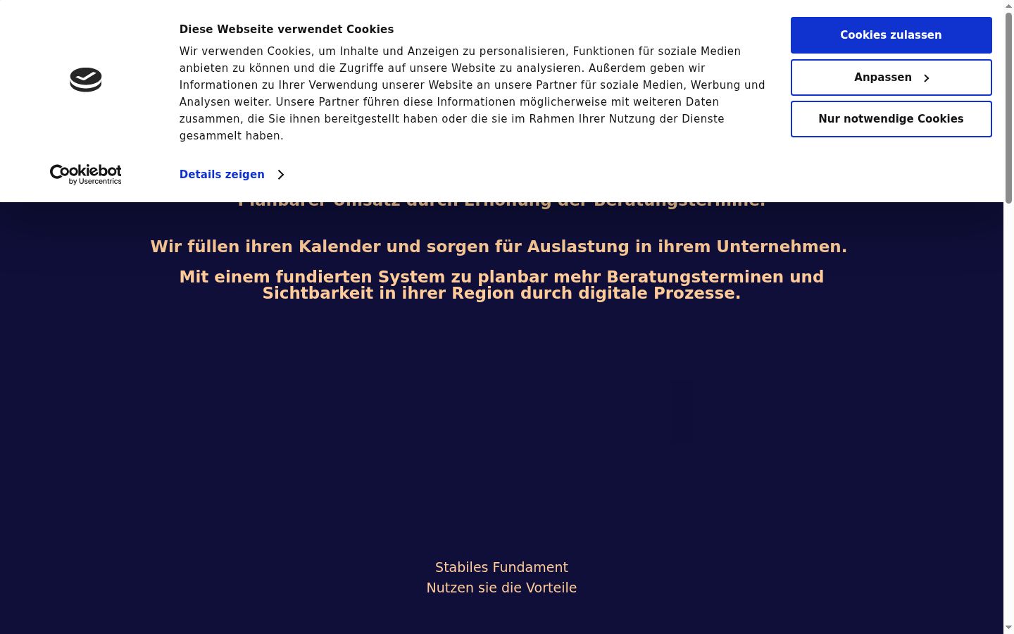 Screenshot del banner di consenso mostrato prima di qualsiasi interazione