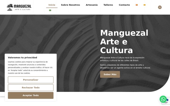 Screenshot of manguezalartecultura.com