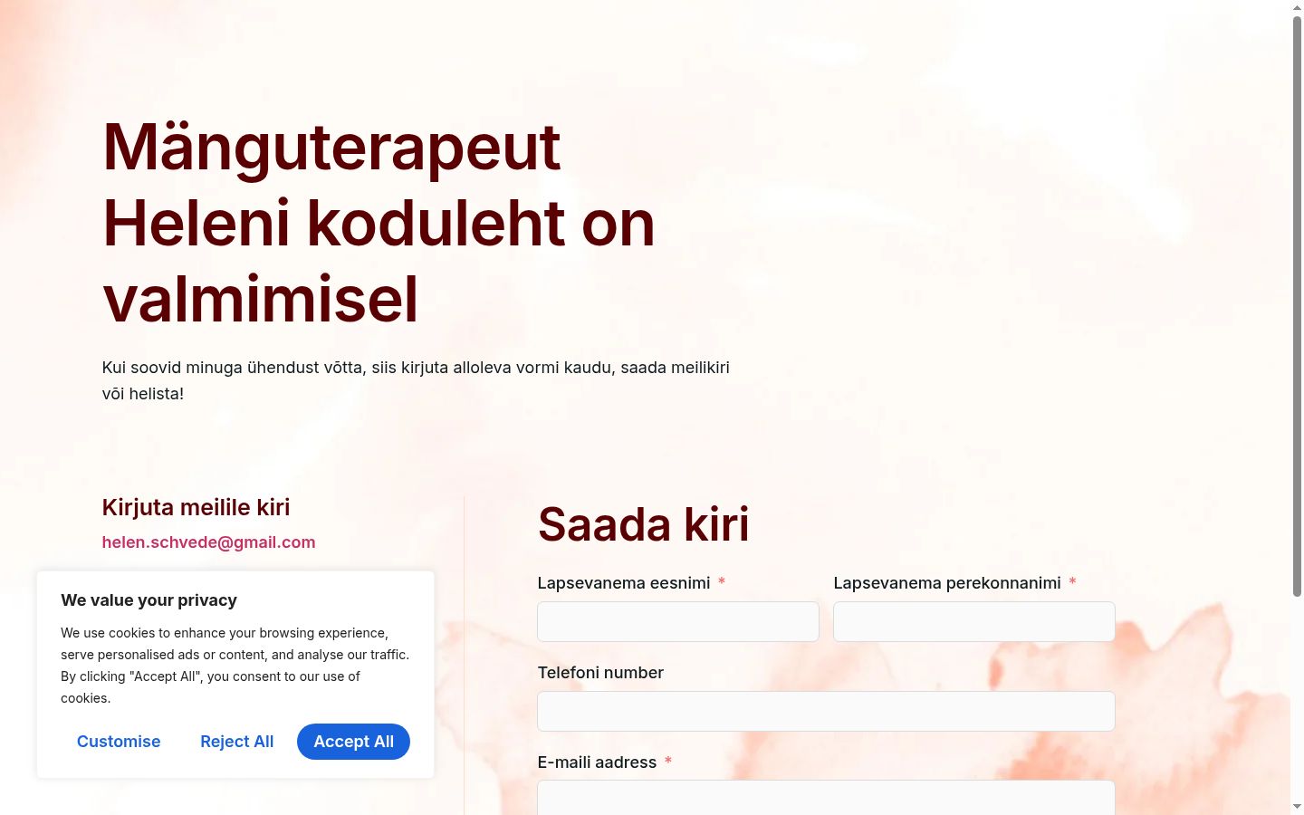 Capture d'écran de la bannière de consentement affichée avant toute interaction
