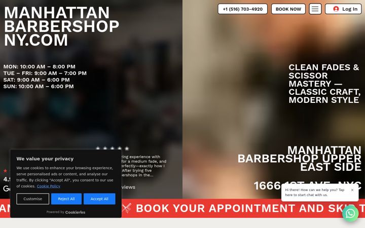 Screenshot of manhattanbarbershopny.com