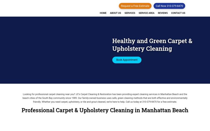 Screenshot of manhattanbeachcarpetcleaners.net