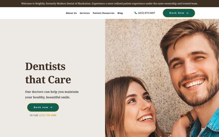 Screenshot of manhattandentists.com