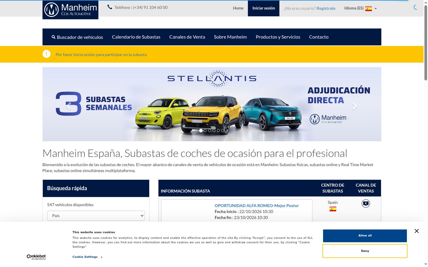 Sutikimo reklamjuostės, rodytos prieš bet kokią sąveiką, ekrano kopija