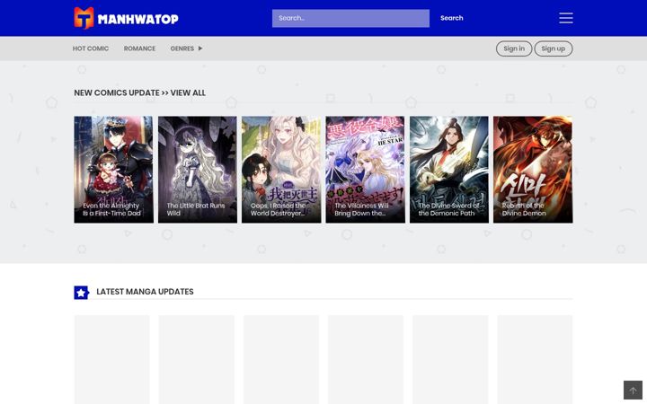 Screenshot of manhuamanhwa.com