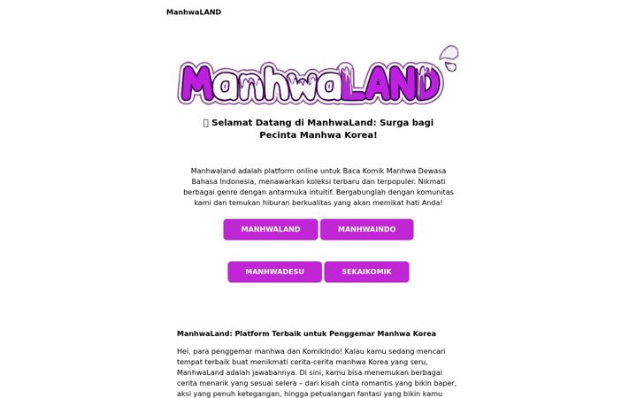 Screenshot of manhwaland.dev