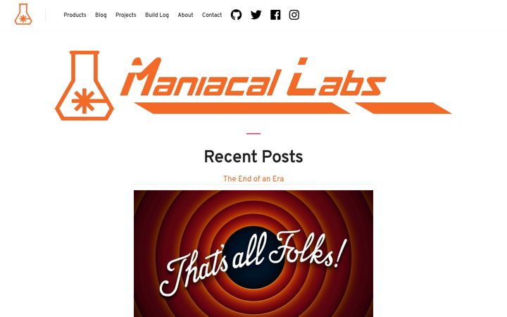Screenshot of maniacallabs.com