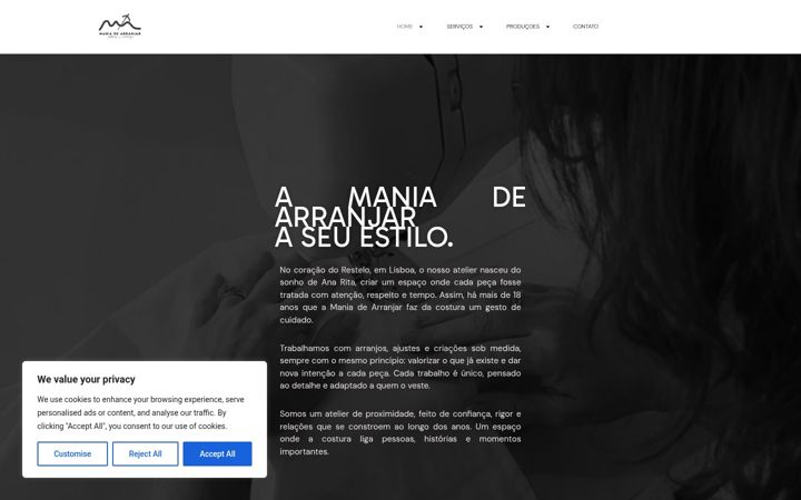 Screenshot of maniadearranjar.com