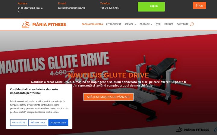 Screenshot of maniafitness.ro