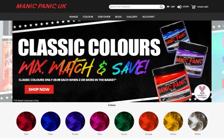 Screenshot of manic-panic.co.uk
