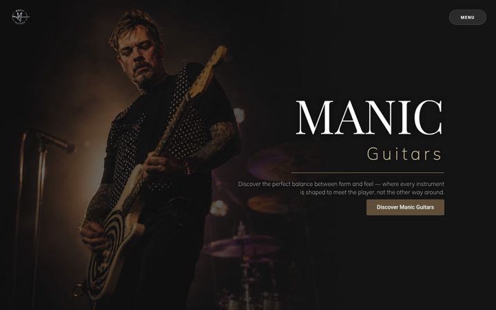 Screenshot of manicguitars.com