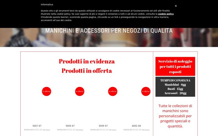 Screenshot of manichinimilano.com