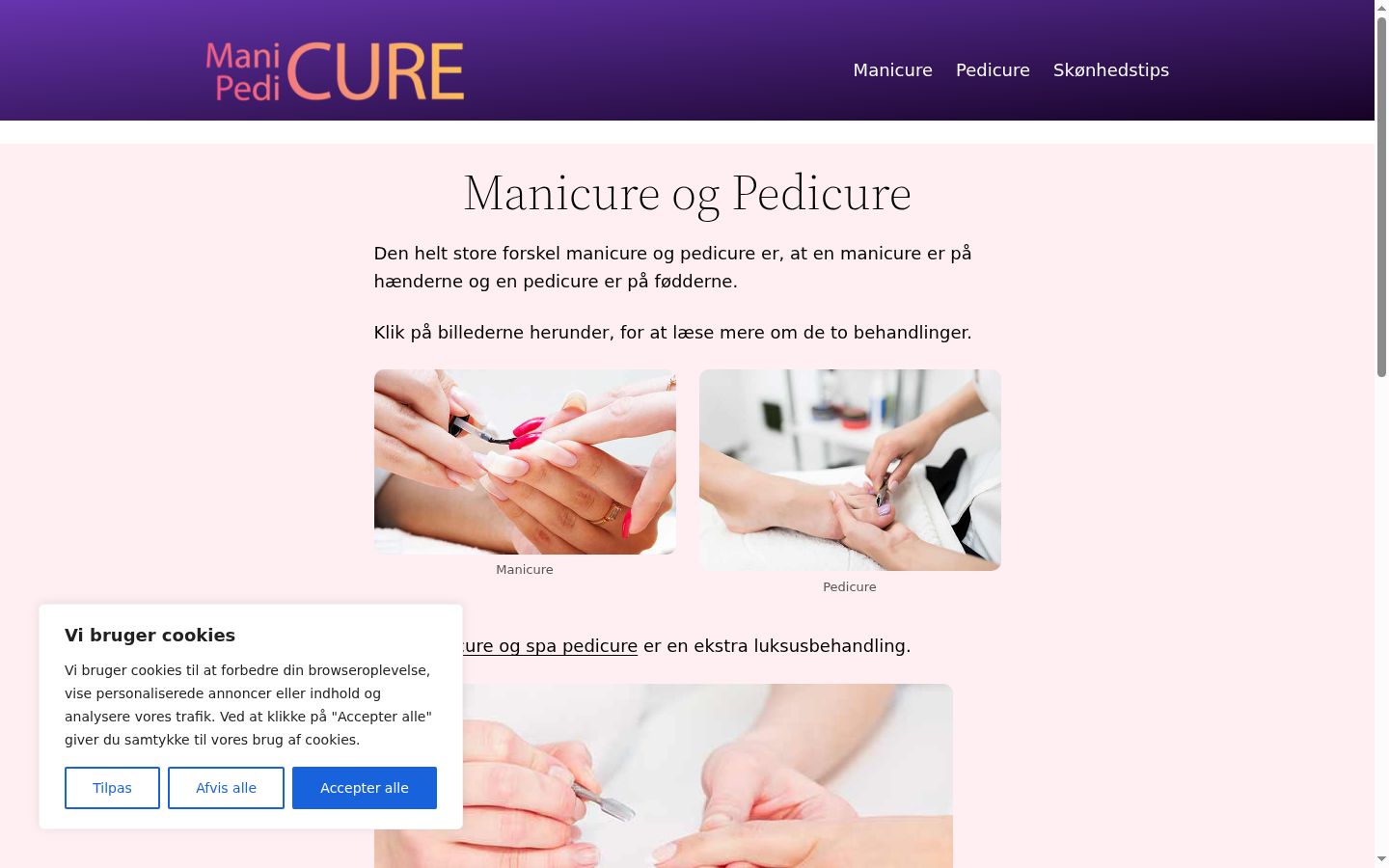 Skjermbilde av samtykkebanneret slik det vises før noen interaksjon