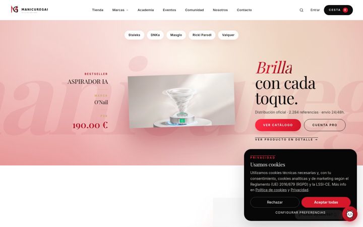 Screenshot of manicuregal.com