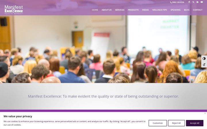 Screenshot of manifestexcellence.com