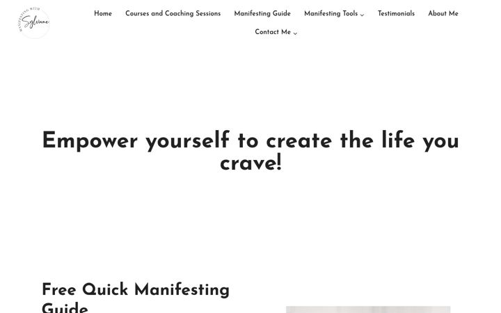 Screenshot of manifestingwithsylviane.com