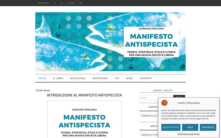Screenshot of manifestoantispecista.org