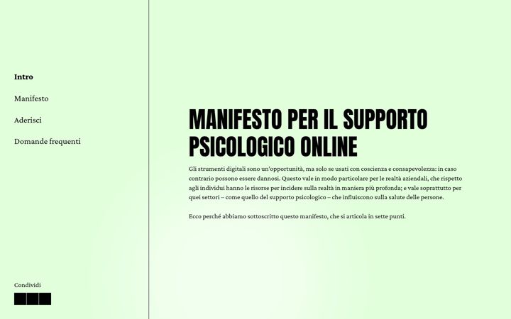 Screenshot of manifestopsicologico.it