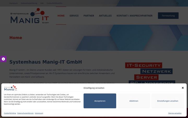 Screenshot of manig-edv.de