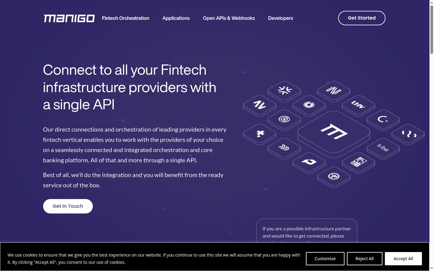 Screenshot del banner di consenso mostrato prima di qualsiasi interazione