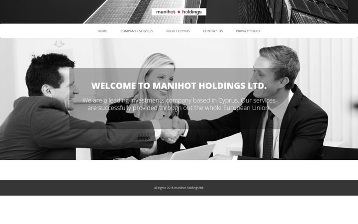 Screenshot of manihot-holdings.com