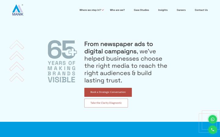 Screenshot of manikadvertisers.com