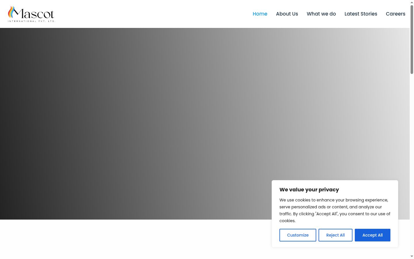 Screenshot del banner di consenso mostrato prima di qualsiasi interazione