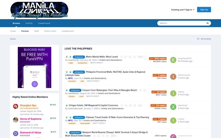 Screenshot of manilatonight.com