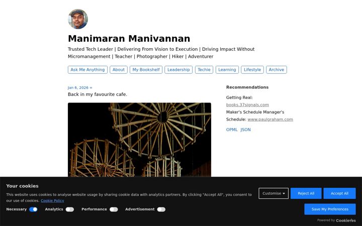 Screenshot of manimaran.net